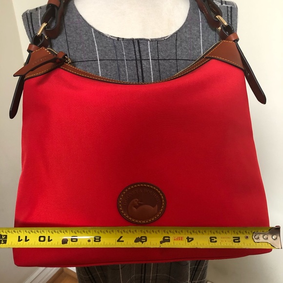 Dooney & Bourke Red Canvas Hobo Shoulder Bag - Picture 13 of 15